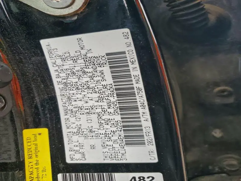 2014 TOYOTA TACOMA DOUBLE CAB  