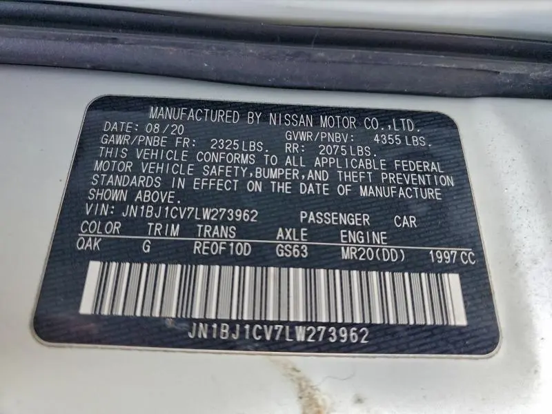 2020 NISSAN ROGUE SPORT S  