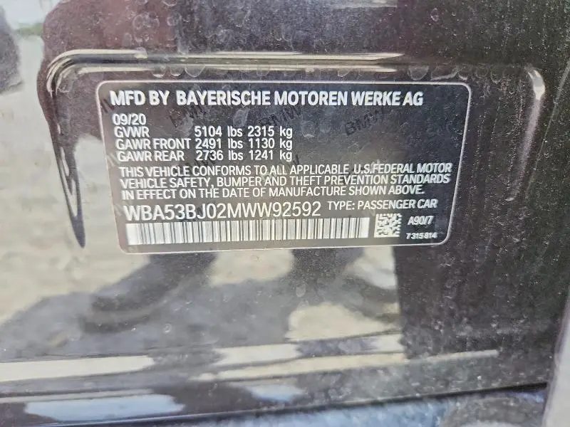 2021 BMW 540I   