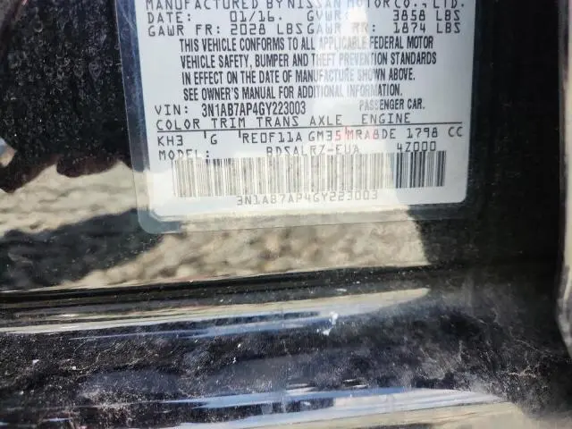 2016 NISSAN SENTRA S  