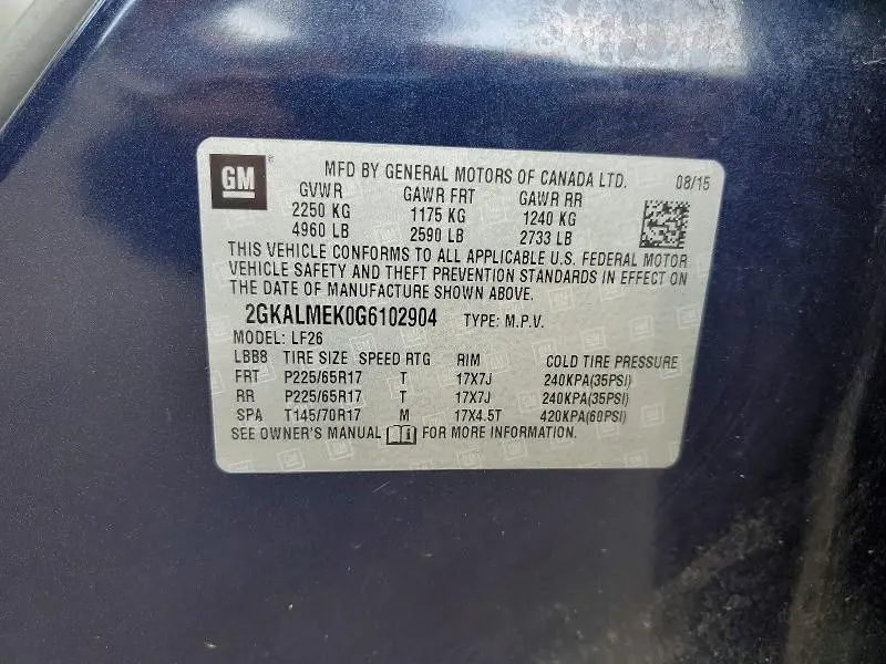 2016 GMC TERRAIN SLE  