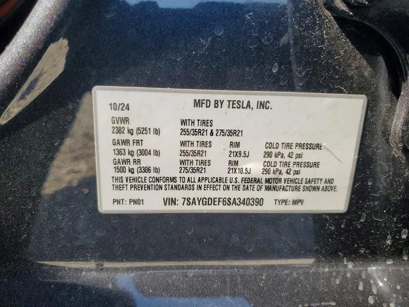 2025 TESLA MODEL Y   