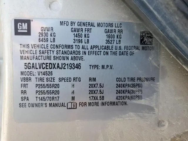 2010 BUICK ENCLAVE CXL