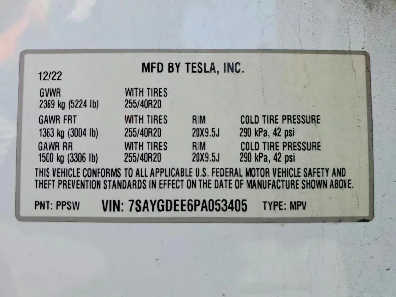 2023 TESLA MODEL Y   