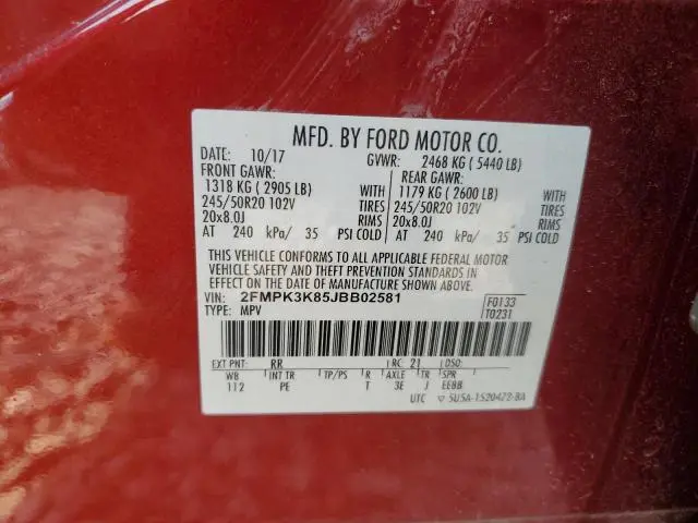 2018 FORD EDGE TITANIUM  