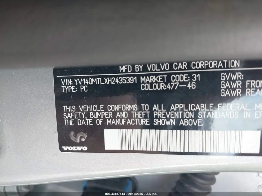 2017 VOLVO S60 T5 DYNAMIC