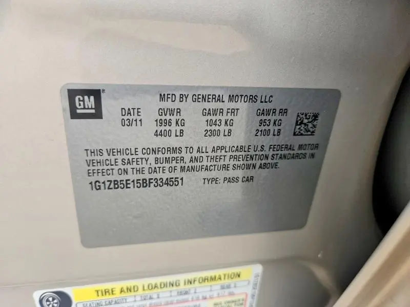 2011 CHEVROLET MALIBU LS  