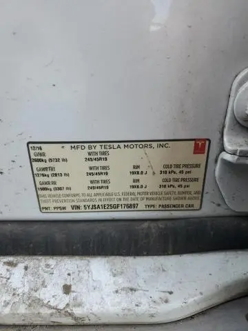 2016 TESLA MODEL S   