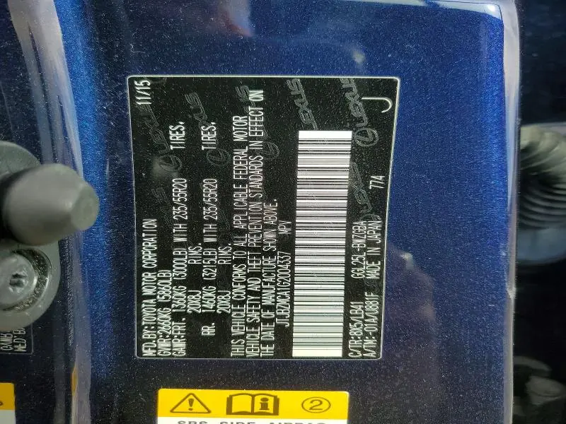 2016 LEXUS RX 350 BASE  