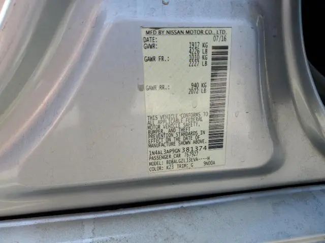 2016 NISSAN ALTIMA 2.5