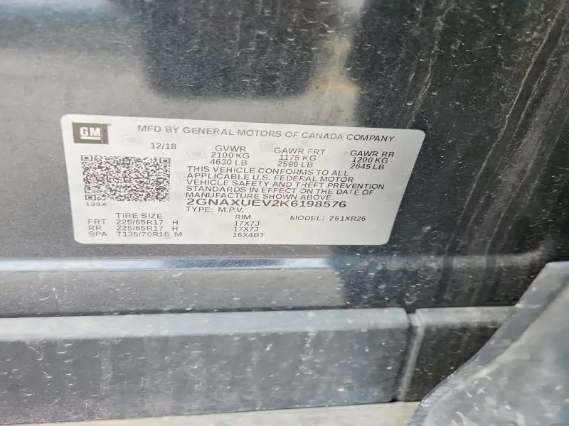 2019 CHEVROLET EQUINOX LT  
