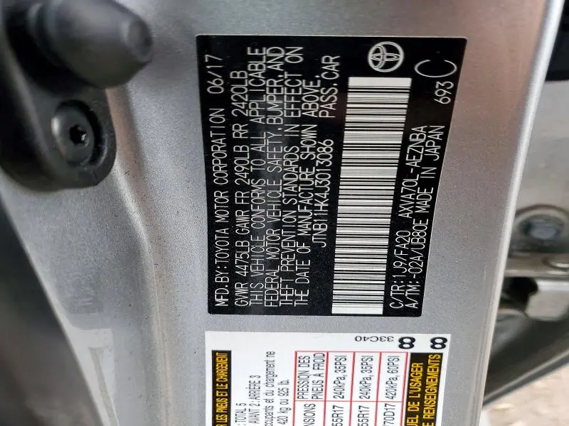 2018 TOYOTA CAMRY LE  