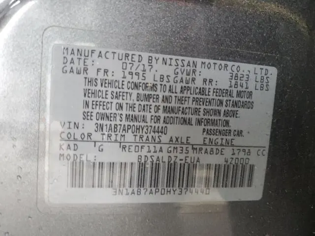 2017 NISSAN SENTRA S  