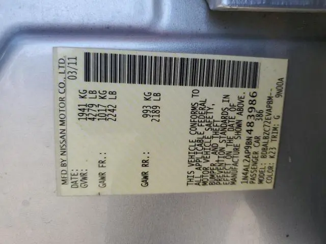 2011 NISSAN ALTIMA BASE  