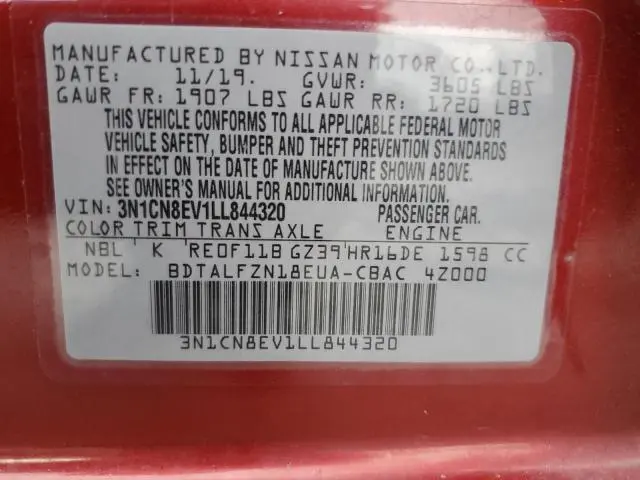 2020 NISSAN VERSA SV