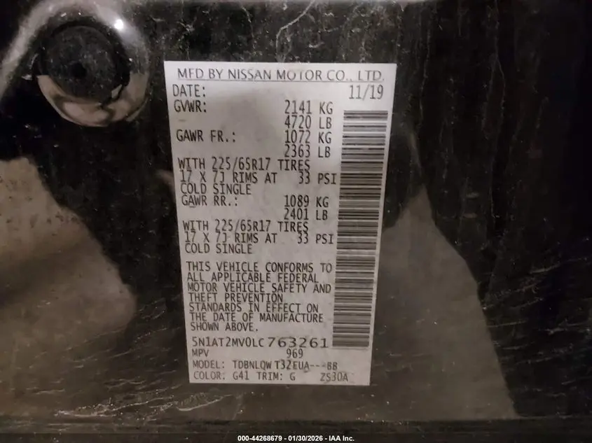 2020 NISSAN ROGUE SV INTELLIGENT AWD