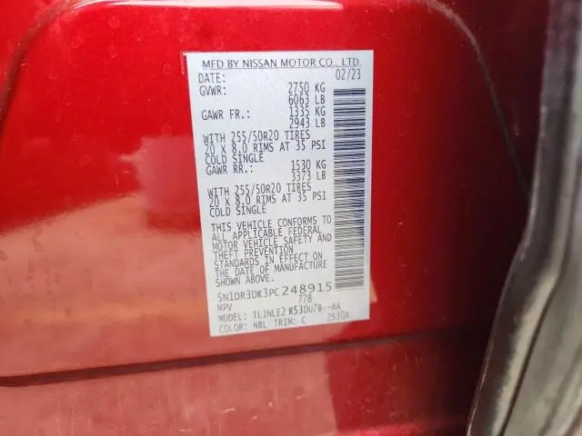 2023 NISSAN PATHFINDER PLATINUM  