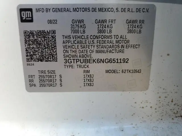 2022 GMC SIERRA K1500 SLE  