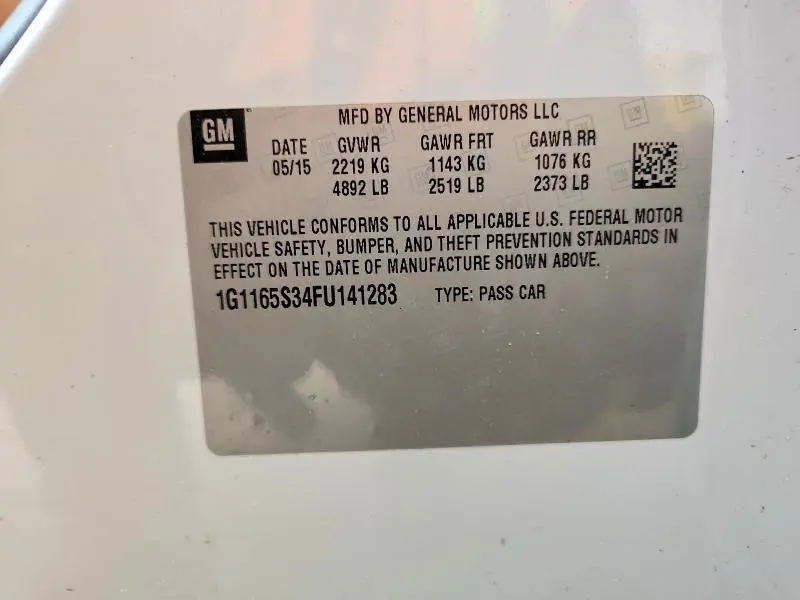 2015 CHEVROLET IMPALA LTZ  