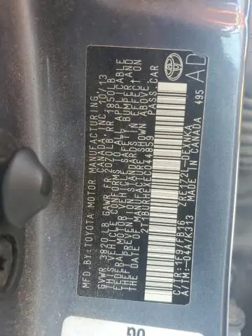 2014 TOYOTA COROLLA L  