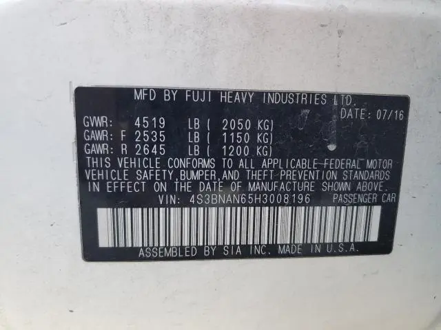 2017 SUBARU LEGACY 2.5I LIMITED  