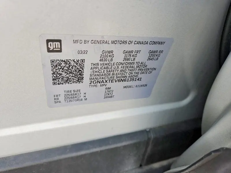 2022 CHEVROLET EQUINOX LT  