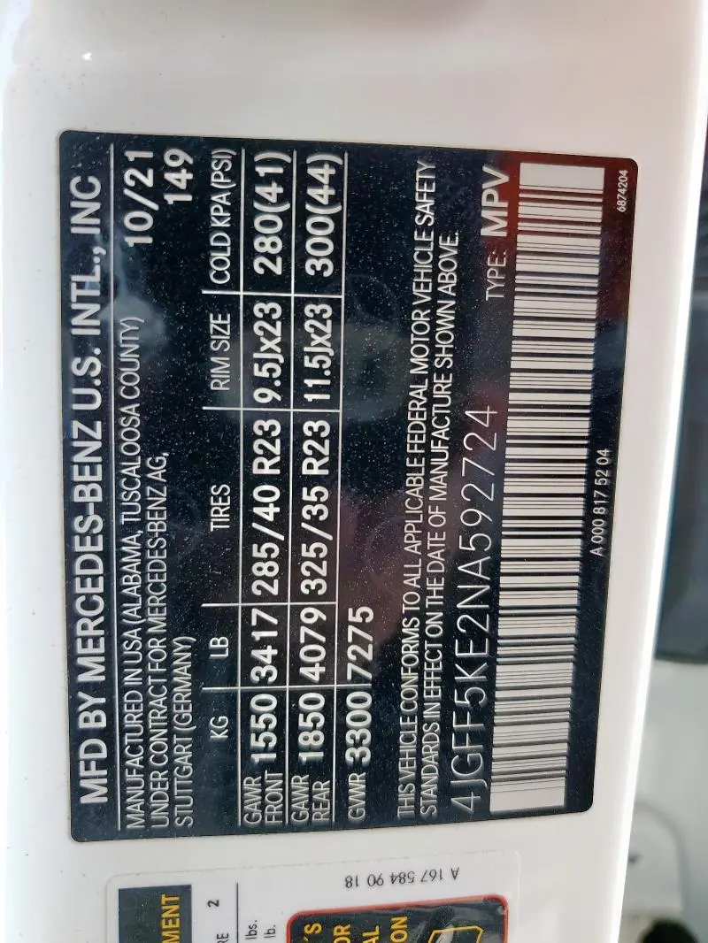 2022 MERCEDES-BENZ GLS 450 4MATIC  