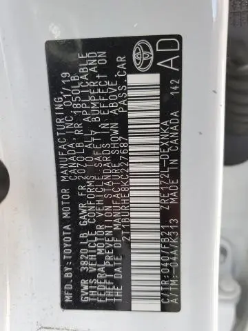 2019 TOYOTA COROLLA L