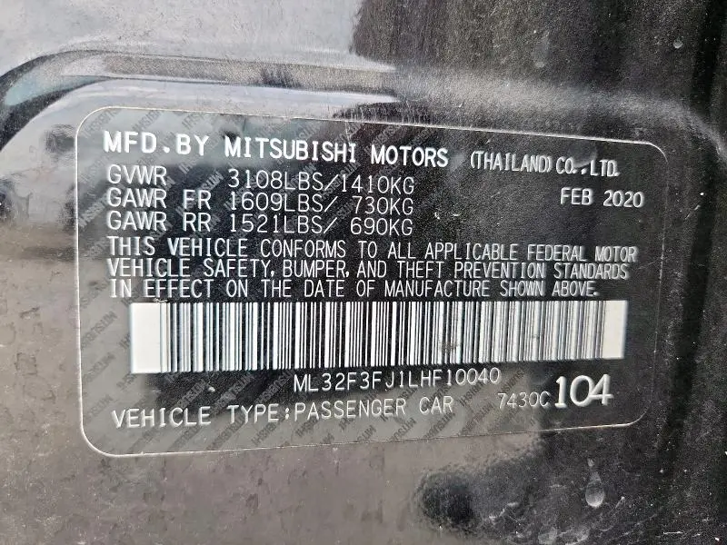 2020 MITSUBISHI MIRAGE G4 ES