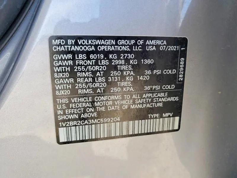2021 VOLKSWAGEN ATLAS SEL  