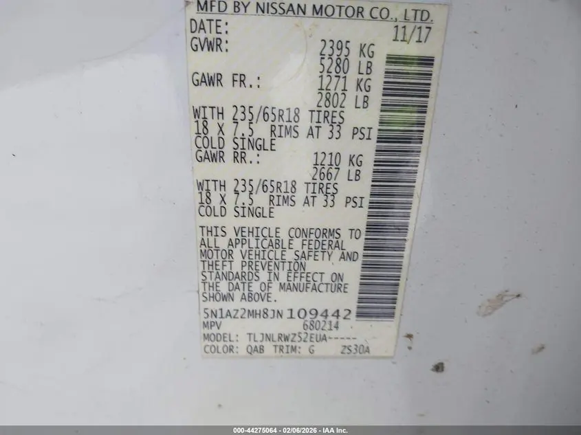 2018 NISSAN MURANO SL