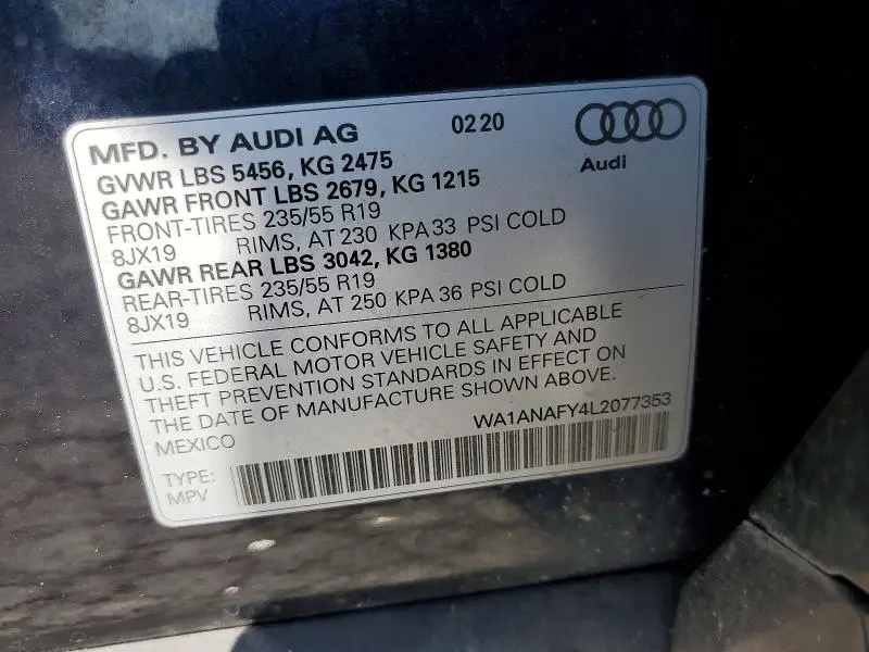 2020 AUDI Q5 PREMIUM  