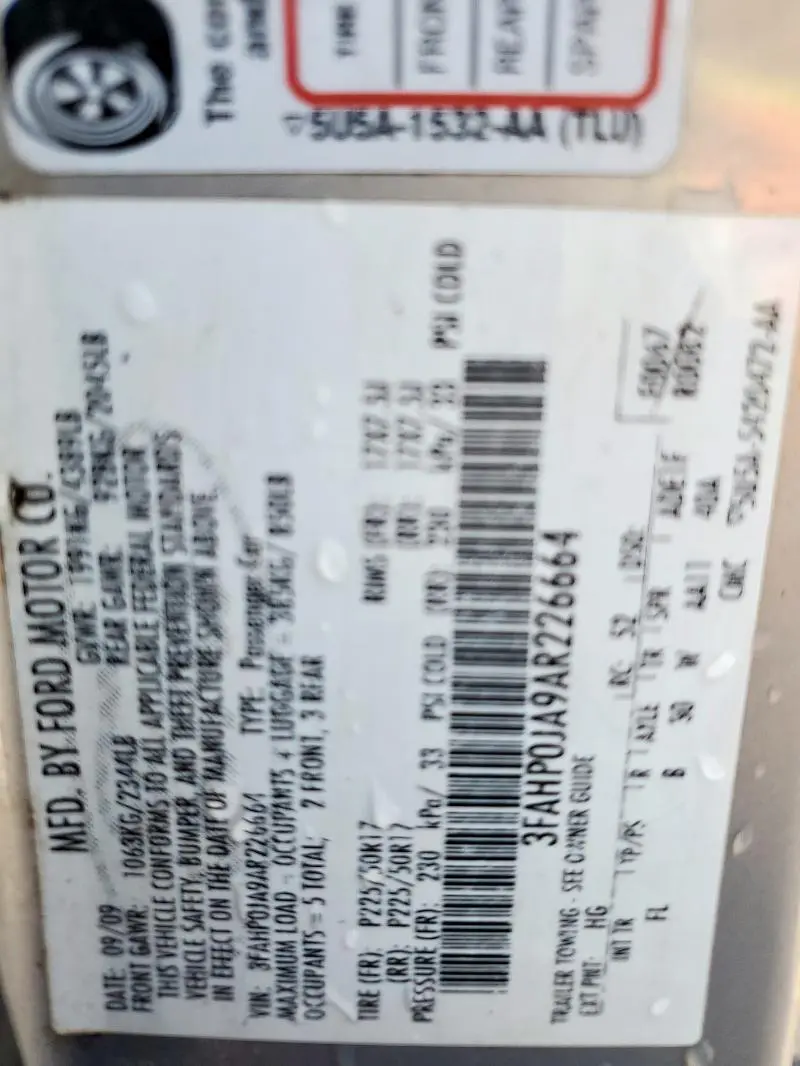 2010 FORD FUSION SEL  