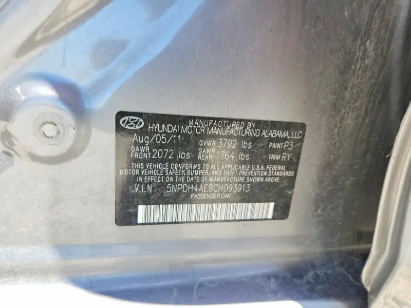 2012 HYUNDAI ELANTRA LIMITED  