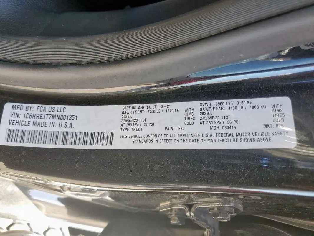 2021 RAM 1500 LARAMIE  