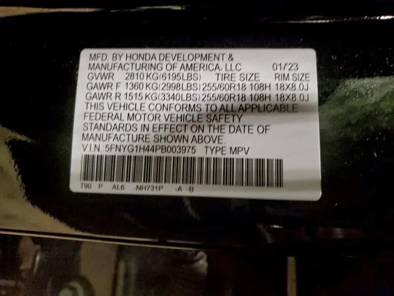 2023 HONDA PILOT EXL  