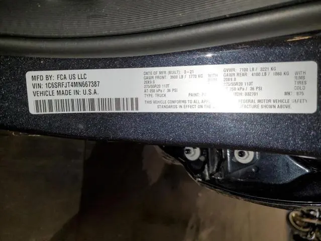 2021 RAM 1500 LARAMIE  