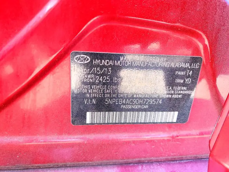 2013 HYUNDAI SONATA GLS  