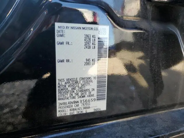 2022 NISSAN ALTIMA SV  