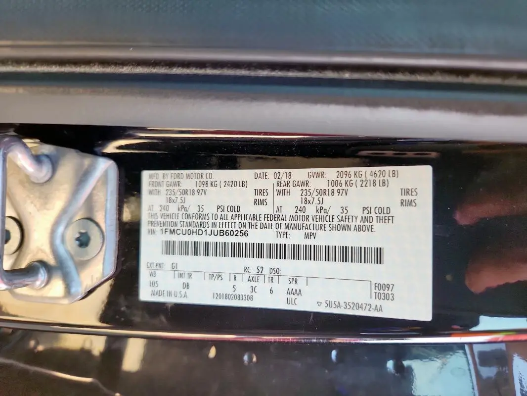 2018 FORD ESCAPE SEL  