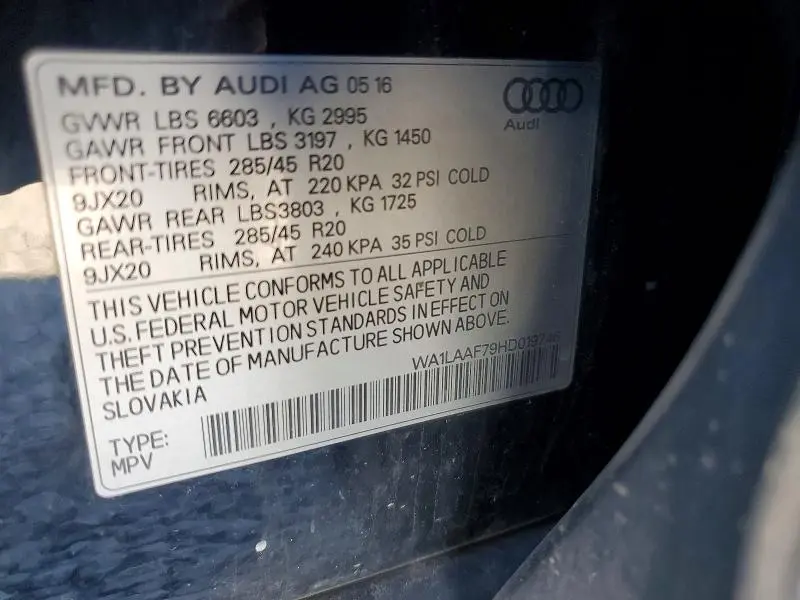 2017 AUDI Q7 PREMIUM PLUS  