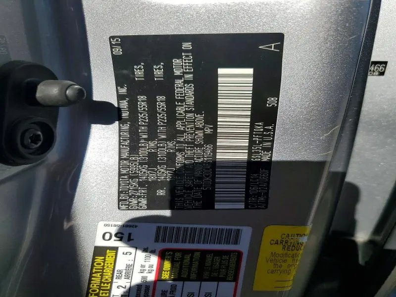 2015 TOYOTA SIENNA XLE 7-PASSENGER  