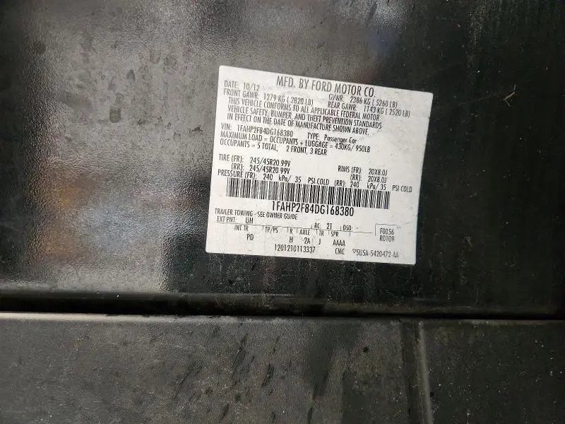 2013 FORD TAURUS LIMITED  