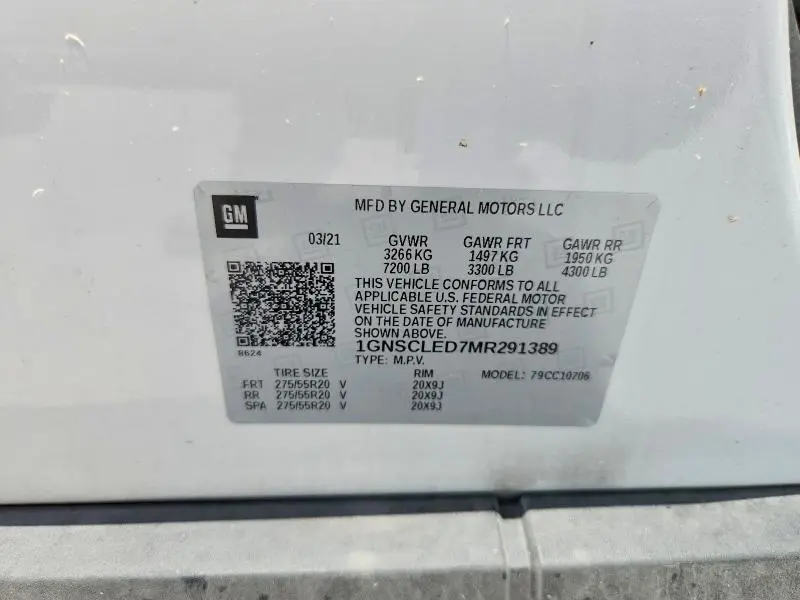 2021 CHEVROLET TAHOE C1500  