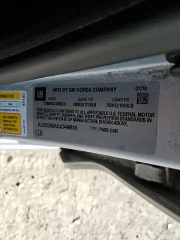 2018 CHEVROLET SPARK 1LT