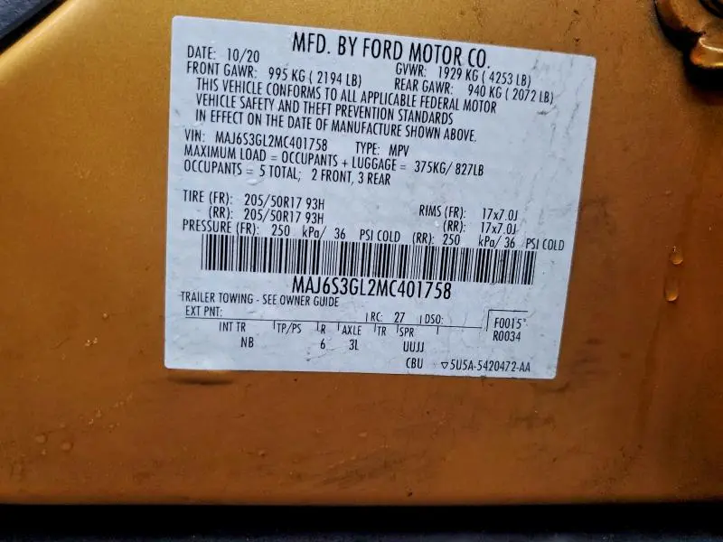 2021 FORD ECOSPORT SE  