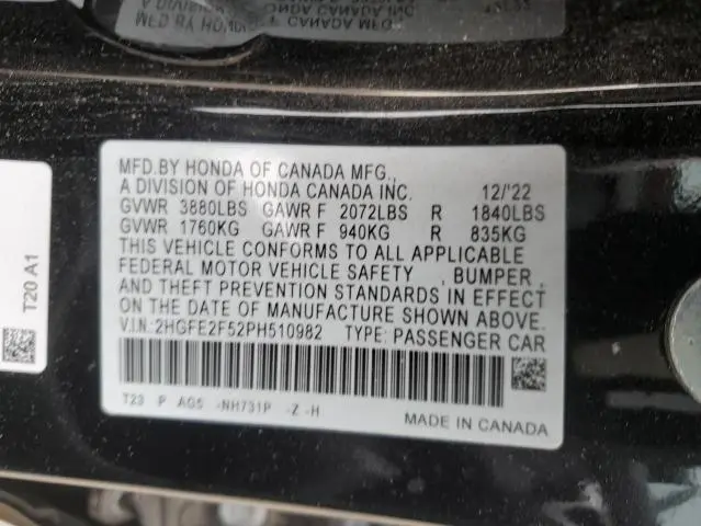 2023 HONDA CIVIC SPORT