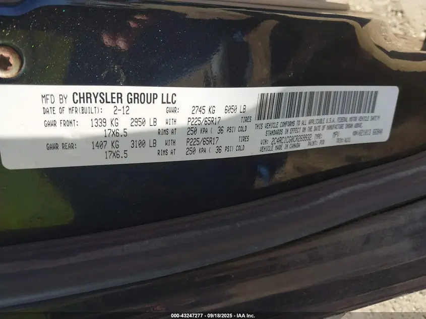 2012 CHRYSLER TOWN & COUNTRY TOURING-L