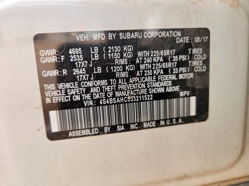 2018 SUBARU OUTBACK 2.5I PREMIUM  