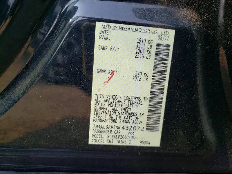 2013 NISSAN ALTIMA 2.5  